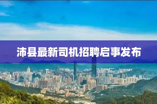 沛縣最新司機(jī)招聘啟事發(fā)布