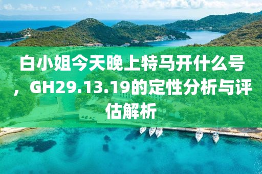 白小姐今天晚上特馬開什么號(hào)，GH29.13.19的定性分析與評(píng)估解析