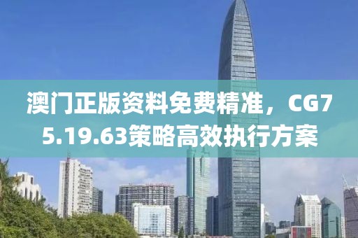 澳門正版資料免費精準(zhǔn)，CG75.19.63策略高效執(zhí)行方案