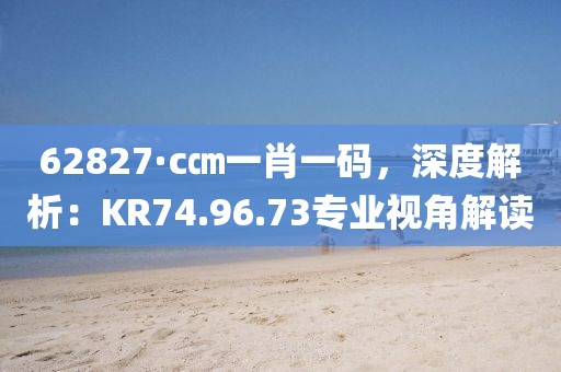 62827·c㎝一肖一碼，深度解析：KR74.96.73專業(yè)視角解讀