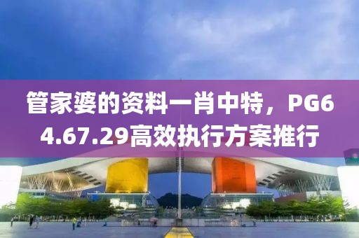 管家婆的資料一肖中特，PG64.67.29高效執(zhí)行方案推行