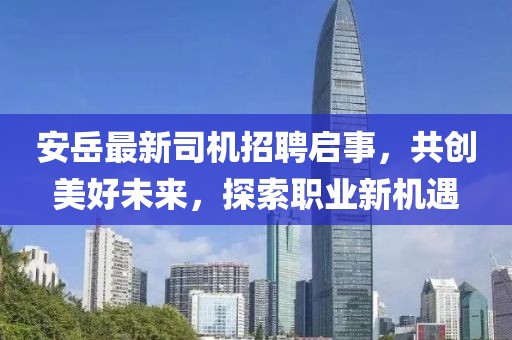 安岳最新司機招聘啟事，共創(chuàng)美好未來，探索職業(yè)新機遇