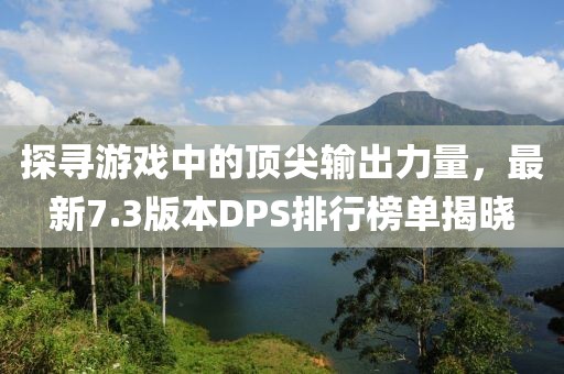 探尋游戲中的頂尖輸出力量，最新7.3版本DPS排行榜單揭曉