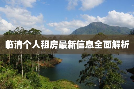臨清個(gè)人租房最新信息全面解析