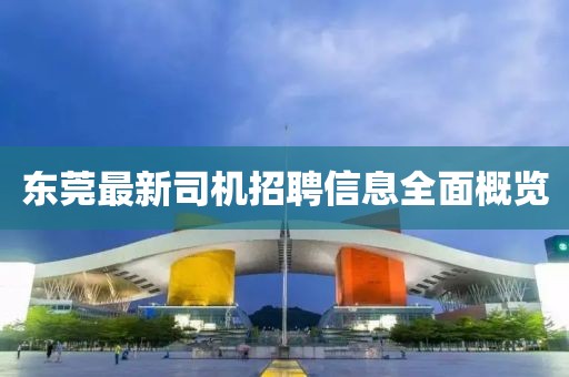 東莞最新司機招聘信息全面概覽