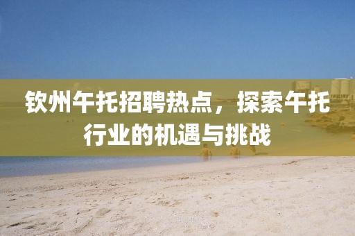 欽州午托招聘熱點(diǎn)，探索午托行業(yè)的機(jī)遇與挑戰(zhàn)