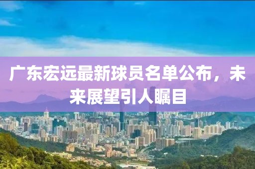 廣東宏遠(yuǎn)最新球員名單公布，未來展望引人矚目