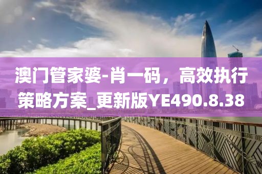 澳門管家婆-肖一碼，高效執(zhí)行策略方案_更新版YE490.8.38