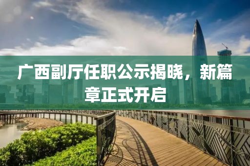 廣西副廳任職公示揭曉，新篇章正式開啟