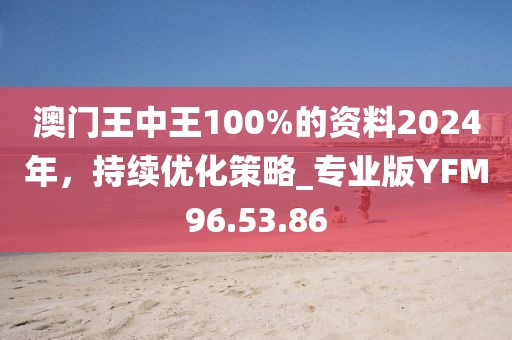 澳門王中王100%的資料2024年，持續(xù)優(yōu)化策略_專業(yè)版YFM96.53.86