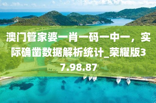 澳門管家婆一肖一碼一中一，實際確鑿數(shù)據(jù)解析統(tǒng)計_榮耀版37.98.87