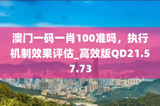 澳門一碼一肖100準(zhǔn)嗎，執(zhí)行機制效果評估_高效版QD21.57.73