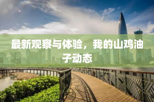 最新觀察與體驗(yàn)，我的山雞油子動(dòng)態(tài)