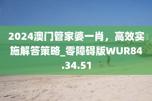 2024澳門管家婆一肖，高效實施解答策略_零障礙版WUR84.34.51