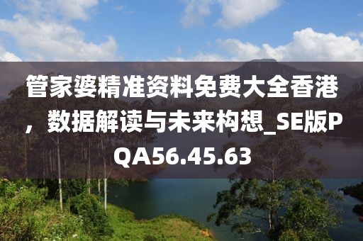 管家婆精準資料免費大全香港，數(shù)據(jù)解讀與未來構想_SE版PQA56.45.63