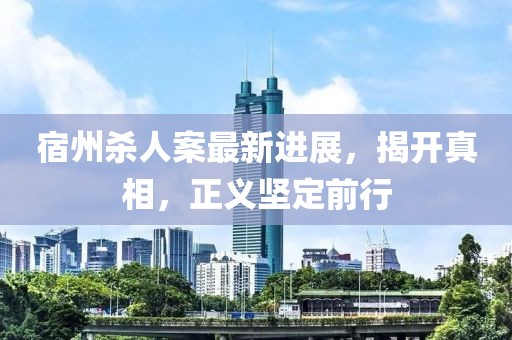 宿州殺人案最新進(jìn)展，揭開真相，正義堅定前行