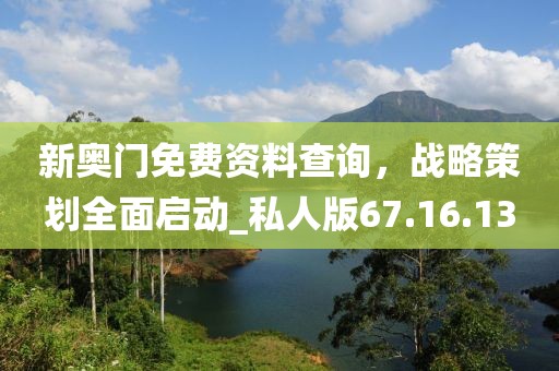 新奧門免費資料查詢，戰(zhàn)略策劃全面啟動_私人版67.16.13