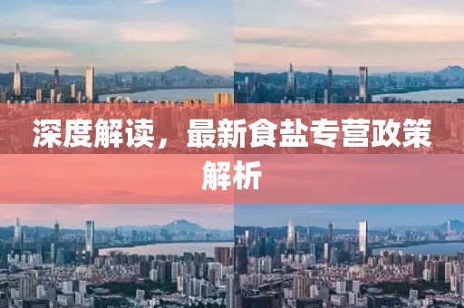 深度解讀，最新食鹽專營政策解析