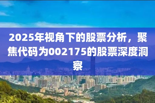 2025年視角下的股票分析，聚焦代碼為002175的股票深度洞察