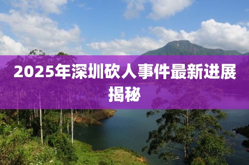 2025年深圳砍人事件最新進(jìn)展揭秘