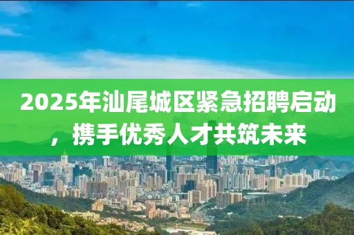 2025年汕尾城區(qū)緊急招聘啟動，攜手優(yōu)秀人才共筑未來