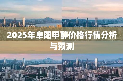 2025年阜陽甲醇價格行情分析與預(yù)測