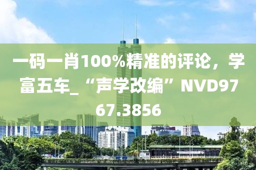 一碼一肖100%精準(zhǔn)的評(píng)論，學(xué)富五車_“聲學(xué)改編”NVD9767.3856
