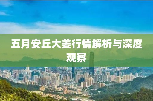 五月安丘大姜行情解析與深度觀察