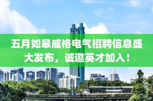 五月如皋威格電氣招聘信息盛大發(fā)布，誠邀英才加入！