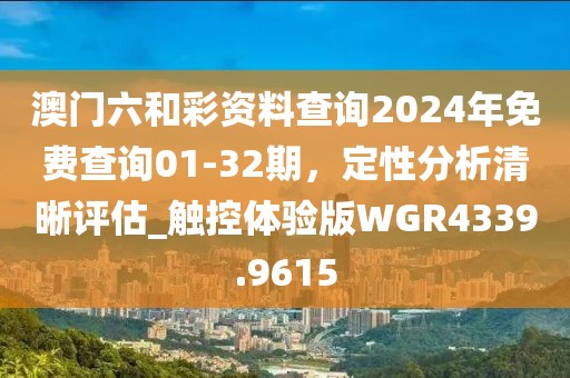 澳門六和彩資料查詢2024年免費(fèi)查詢01-32期，定性分析清晰評(píng)估_觸控體驗(yàn)版WGR4339.9615