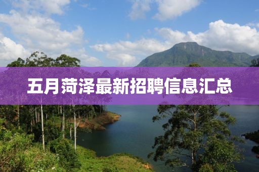 五月菏澤最新招聘信息匯總