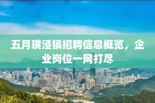 五月璜涇鎮(zhèn)招聘信息概覽，企業(yè)崗位一網(wǎng)打盡