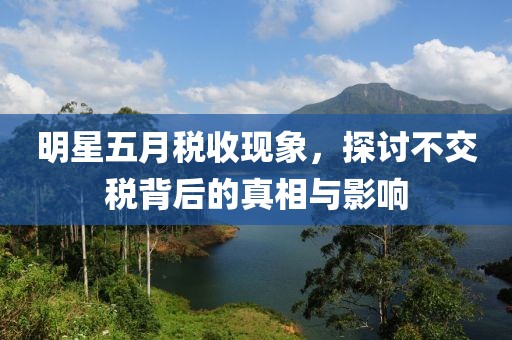 明星五月稅收現(xiàn)象，探討不交稅背后的真相與影響