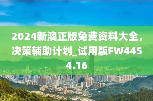 2024新澳正版免費(fèi)資料大全，決策輔助計(jì)劃_試用版FW4454.16