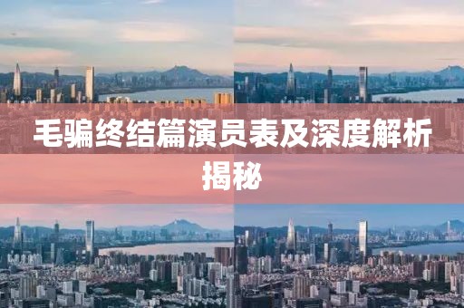 毛騙終結(jié)篇演員表及深度解析揭秘