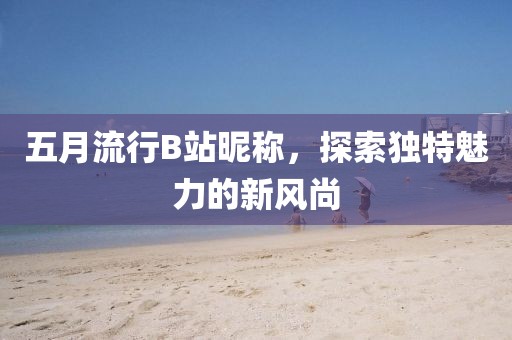五月流行B站昵稱(chēng)，探索獨(dú)特魅力的新風(fēng)尚