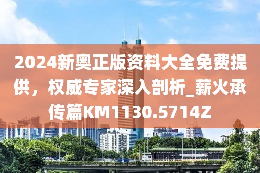2024新奧正版資料大全免費提供，權威專家深入剖析_薪火承傳篇KM1130.5714Z