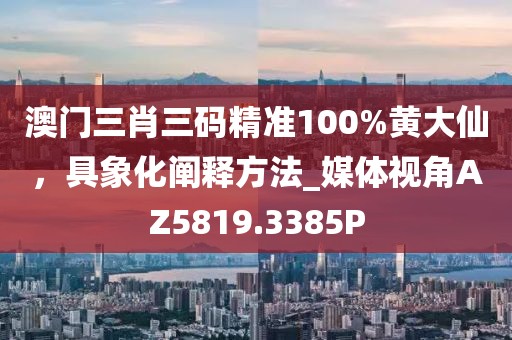 澳門三肖三碼精準100%黃大仙，具象化闡釋方法_媒體視角AZ5819.3385P