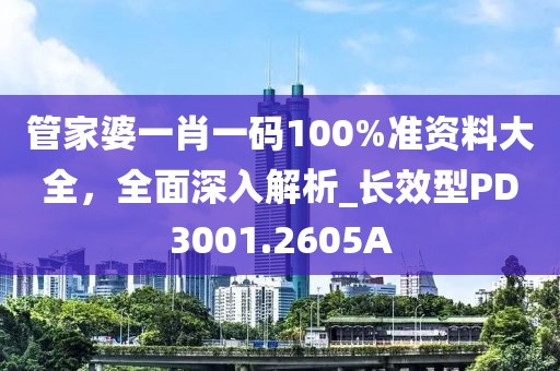 管家婆一肖一碼100%準資料大全，全面深入解析_長效型PD3001.2605A