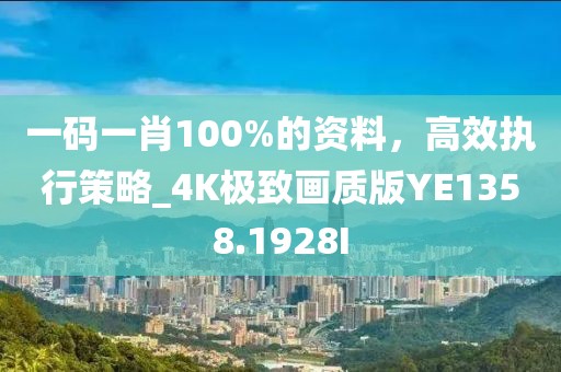 一碼一肖100%的資料，高效執(zhí)行策略_4K極致畫質(zhì)版YE1358.1928I