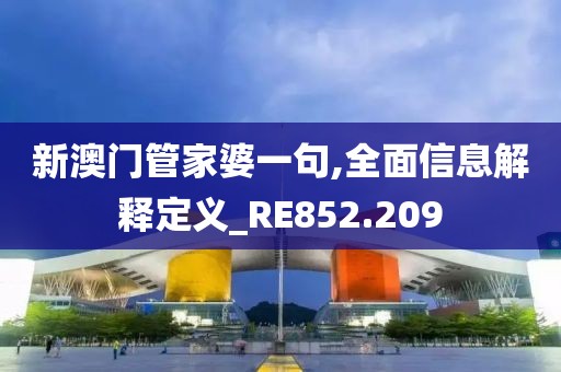 新澳門管家婆一句,全面信息解釋定義_RE852.209