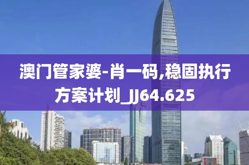 澳門管家婆-肖一碼,穩(wěn)固執(zhí)行方案計(jì)劃_JJ64.625