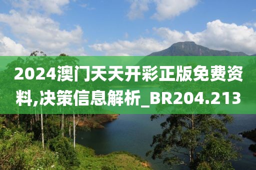 2024澳門天天開彩正版免費(fèi)資料,決策信息解析_BR204.213