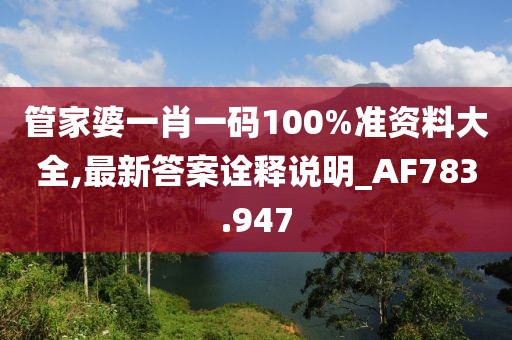 管家婆一肖一碼100%準(zhǔn)資料大全,最新答案詮釋說明_AF783.947