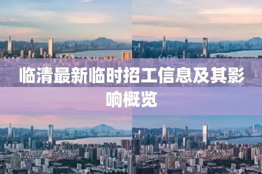 臨清最新臨時(shí)招工信息及其影響概覽