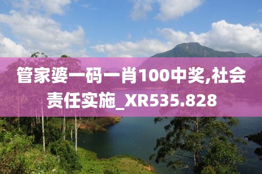 管家婆一碼一肖100中獎(jiǎng),社會(huì)責(zé)任實(shí)施_XR535.828