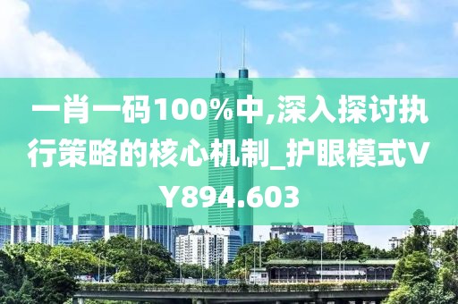 一肖一碼100%中,深入探討執(zhí)行策略的核心機(jī)制_護(hù)眼模式VY894.603