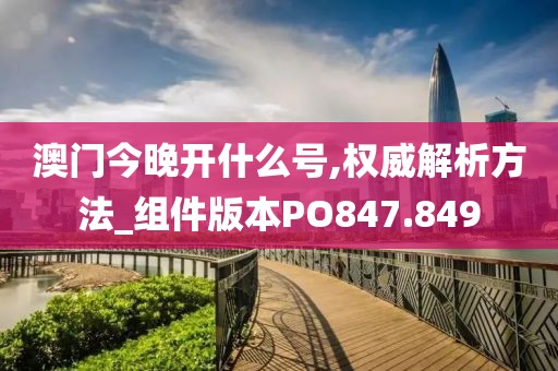 澳門今晚開什么號,權(quán)威解析方法_組件版本PO847.849