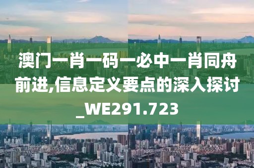 澳門一肖一碼一必中一肖同舟前進(jìn),信息定義要點(diǎn)的深入探討_WE291.723