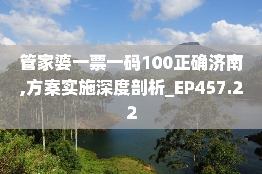 管家婆一票一碼100正確濟(jì)南,方案實(shí)施深度剖析_EP457.22
